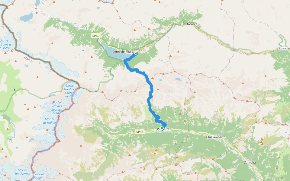 Sentiero Italia - Tappa E34 walking route map in Pialpetta