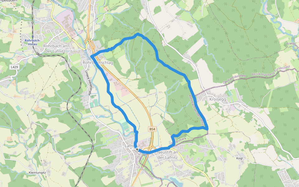 Lafnitz - Heiligenbrunn - Kroisegg Rundwanderweg L2 walking route map in Lafnitz