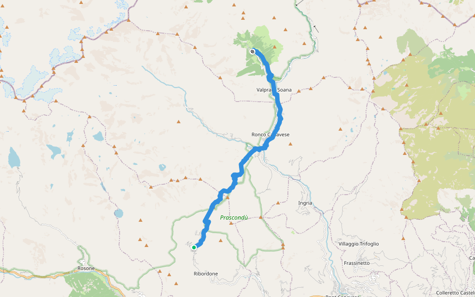 Sentiero Italia - Tappa E38 walking route map in Talosio - Riva Rostet