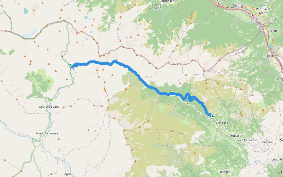 Sentiero Italia - Tappa E39B walking route map in Piamprato