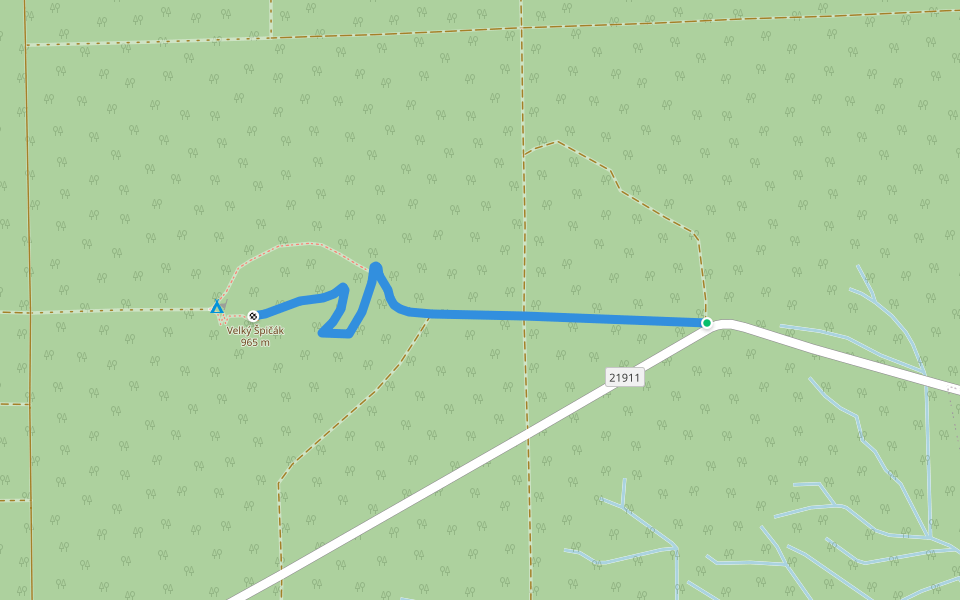 NS Velký Špičák walking route map in Kryštofovy Hamry