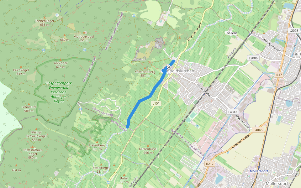 Königswein Runde bei Gumpoldskirchen walking route map in Gumpoldskirchen
