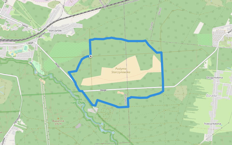 Szlak Dawnej Pustyni Sterczykowskiej walking route map in Bukowno