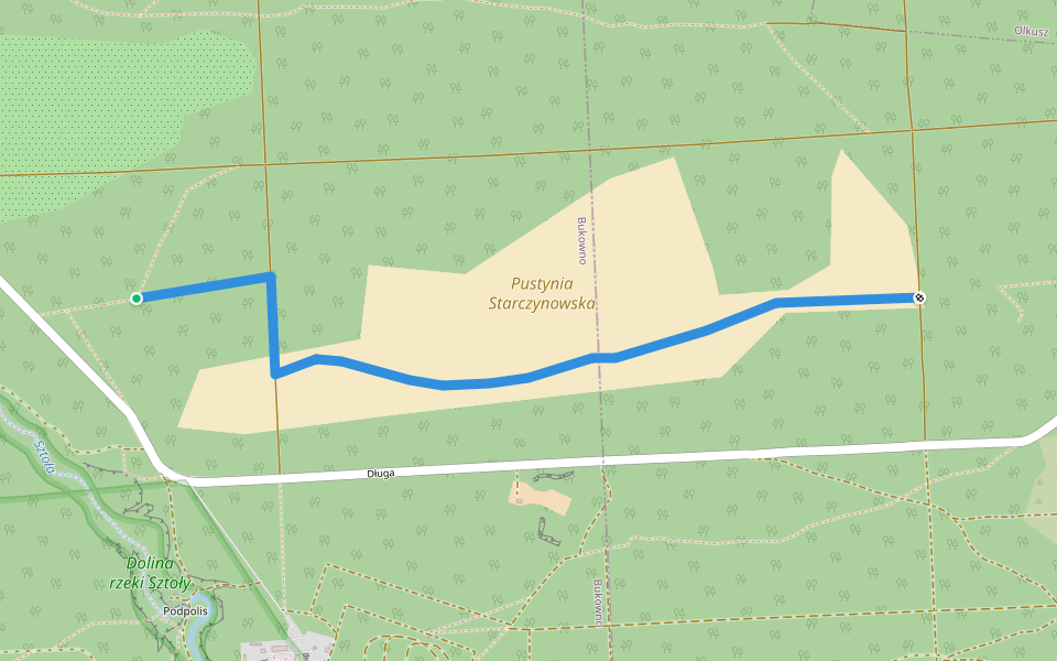 Szlak średnicowy walking route map in Bukowno
