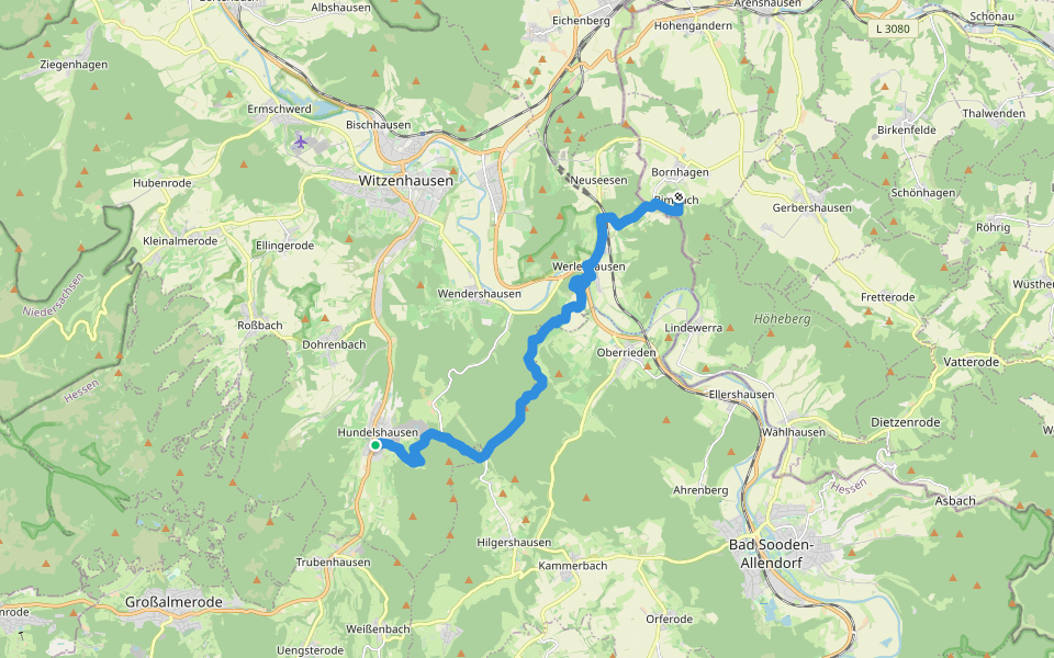 Herkulesweg - Etappe 8 walking route map in Witzenhausen