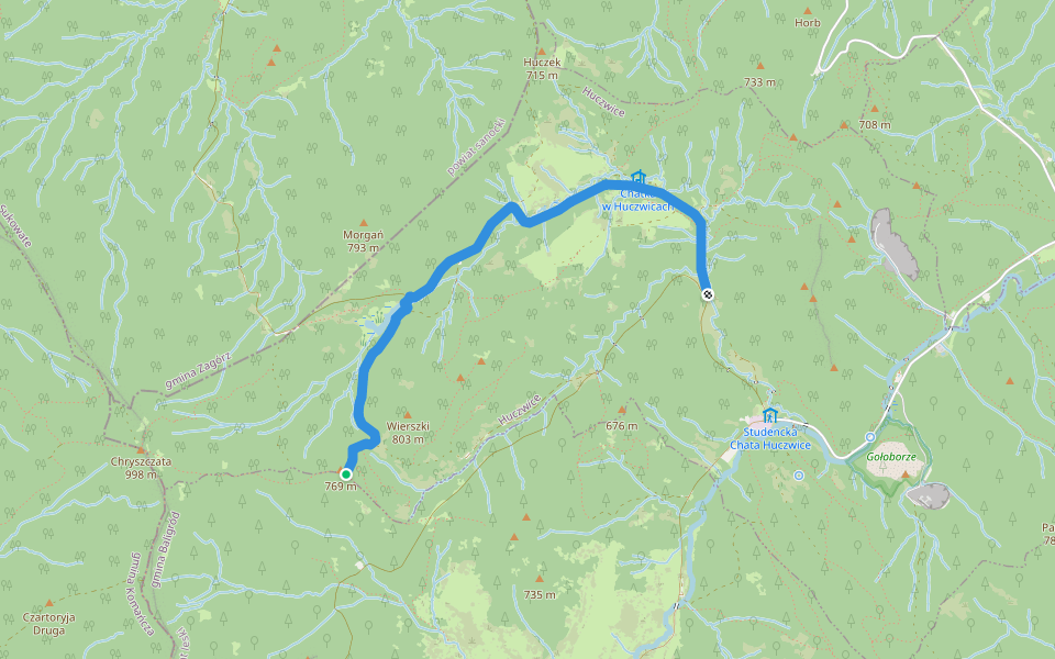 Ścieżka przyrodnicza nad Jeziorko Bobrowe walking route map in Roztoki Dolne