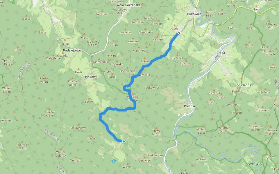 Ścieżka I Łopienkai - Bukowiec walking route map in Łopienka