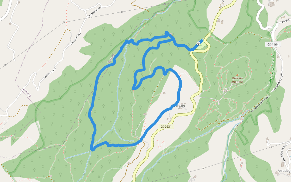 SL-GI 4002 PAGOETA Faunaren ibilbidea walking route map in Aya