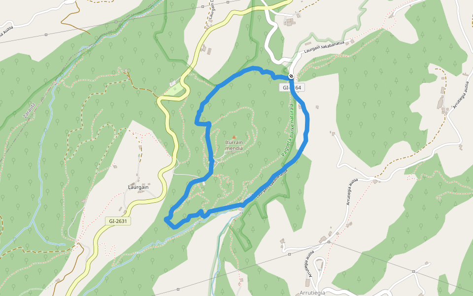 SL-GI 4001 PAGOETA Agorregi: burnia eta ura walking route map in Arrutiegia