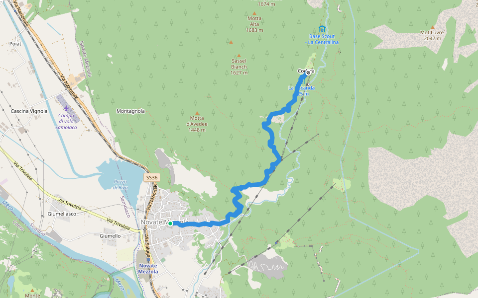 Sentiero Italia - Tappa D17N walking route map in Novate Mezzola