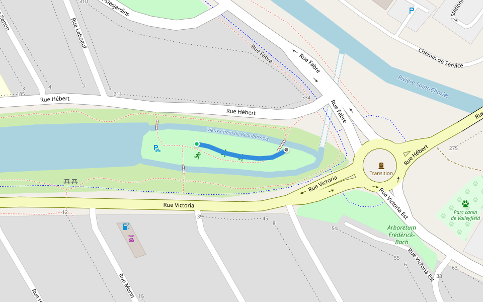 Réseau promenade municipal - Salaberry-de-Valleyfield walking route map in Salaberry-de-Valleyfield