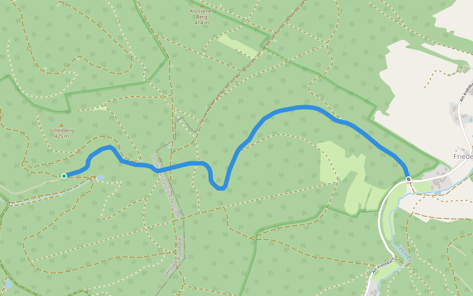 Grüner Punkt Friedebach walking route map in Uhlstädt-Kirchhasel