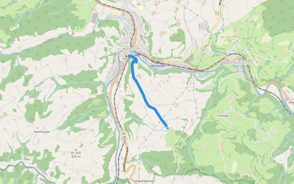 Wolhusen - Obermoos walking route map in Wolhusen