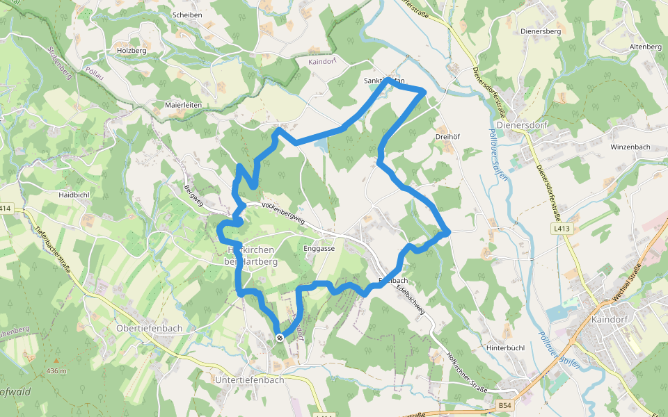 Wanderweg Hoamatweg walking route map in Kaindorf bei Hartberg