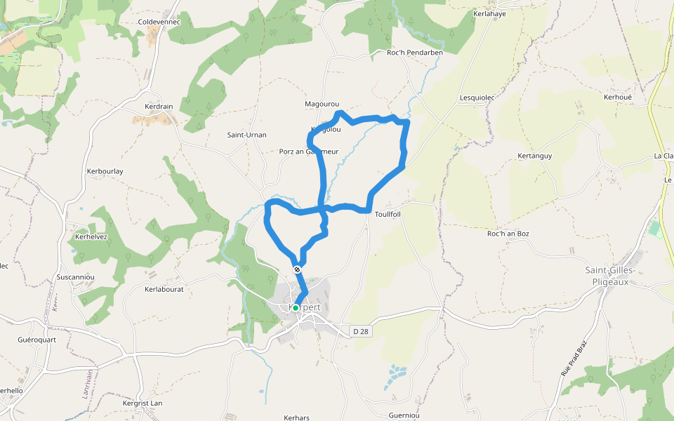 Circuit des Moulins walking route map in Kerpert