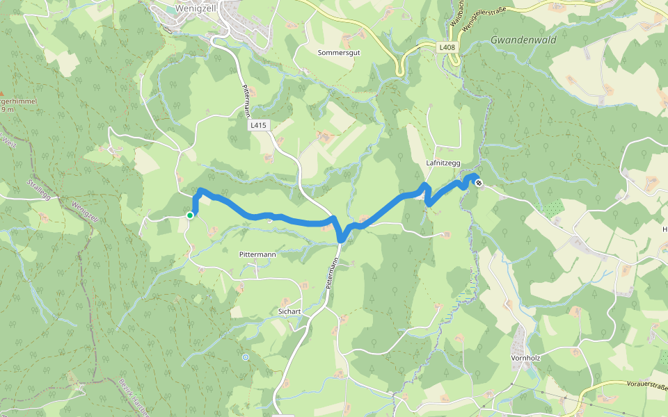 Wanderweg 919 walking route map in Wenigzell