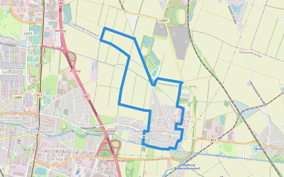 Heat Runde walking route map in Biedermannsdorf