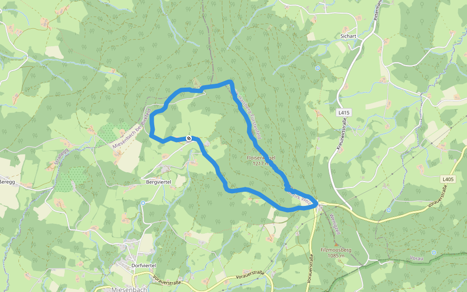Wanderweg 9 walking route map in Berg-und Hinterleitenviertel