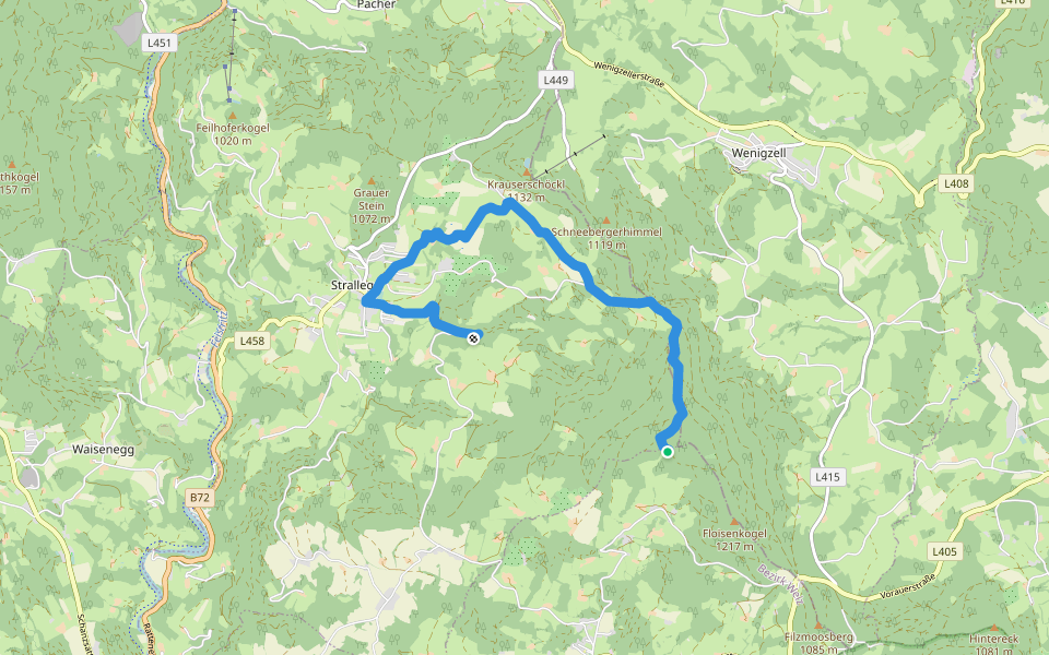 Wanderweg 6 - Wildwiesenrunde walking route map in Miesenbach bei Birkfeld
