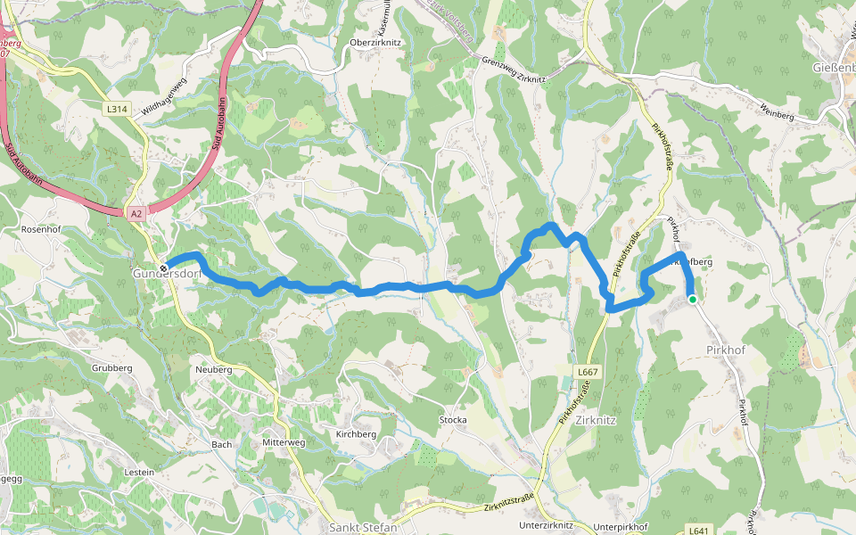 Wanderweg S3 walking route map in Pirkhof