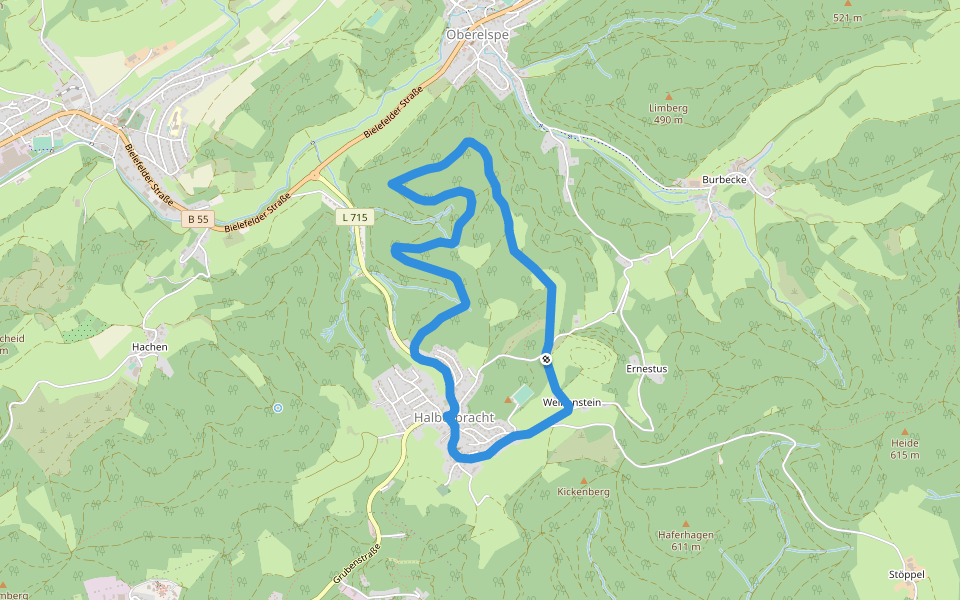 Rundwanderweg Halberbracht walking route map in Lennestadt