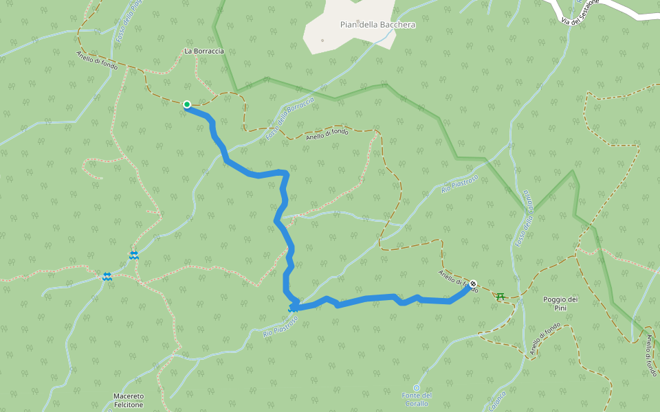 Orto di Giovannino - Lagacciolo walking route map in Pian di Novello