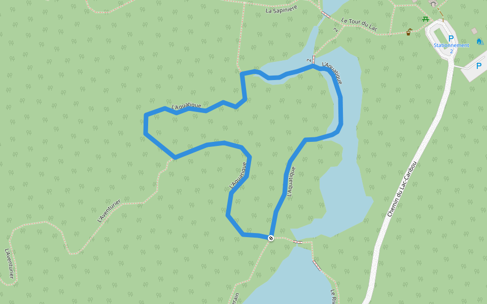 L'Aquatique walking route map in Mont-Blanc