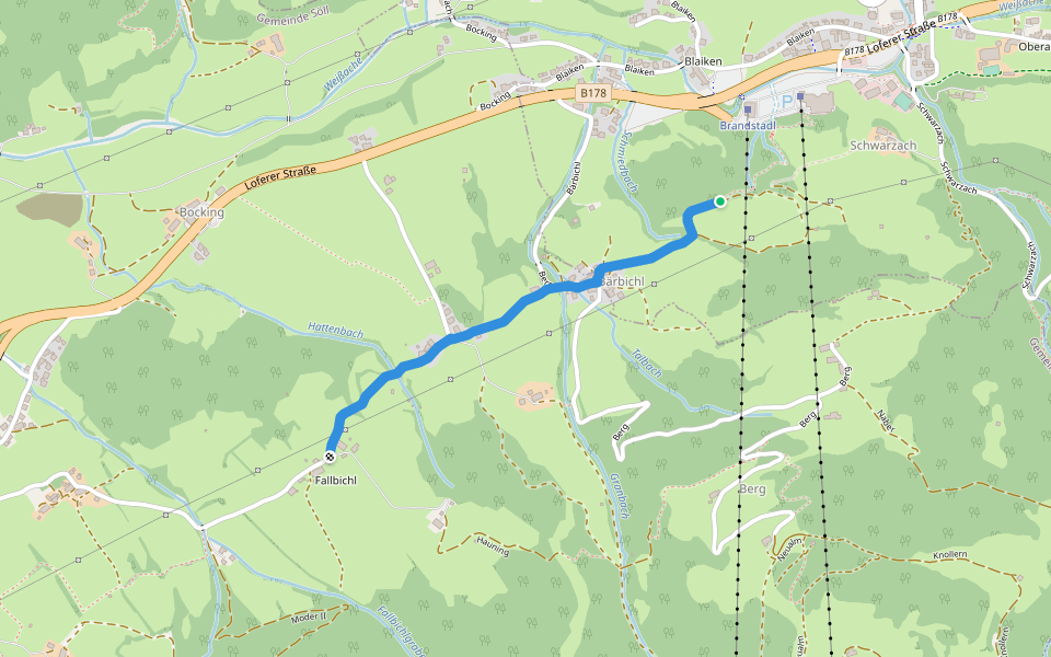 Wanderweg 54a - Scheffau walking route map in Scheffau am Wilden Kaiser