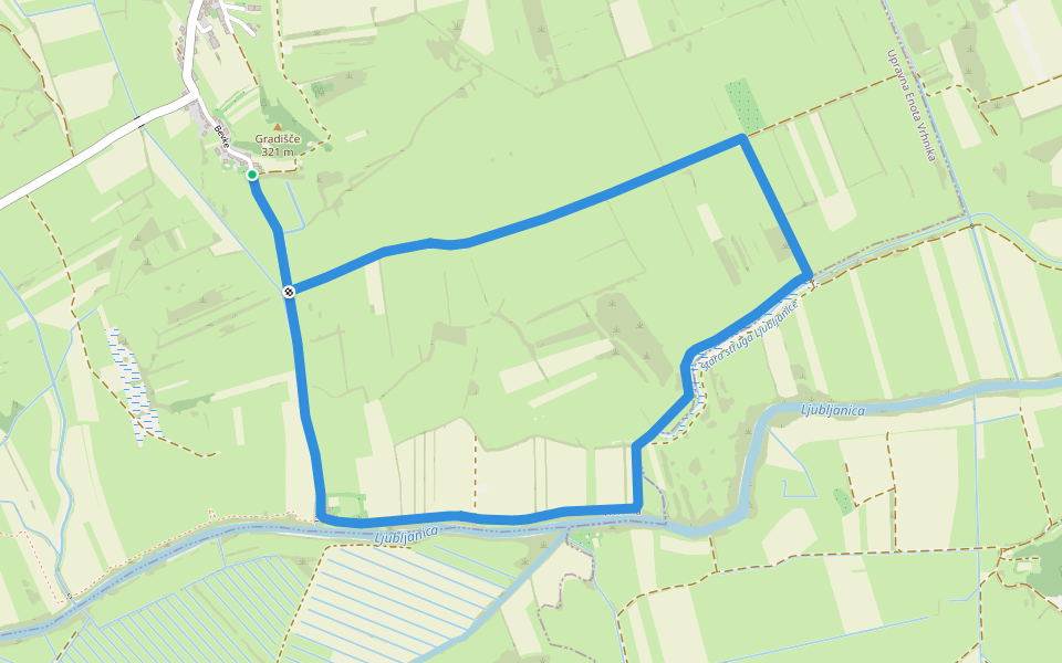 Učna pot Bevke walking route map in Vrhnika