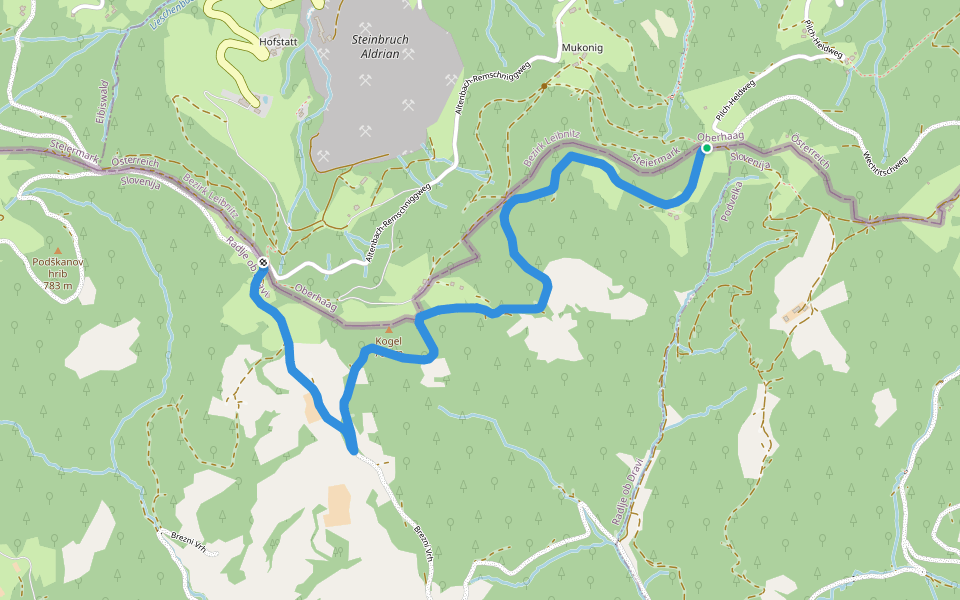 Steirisch - slowenischer Weg walking route map in Oberhaag