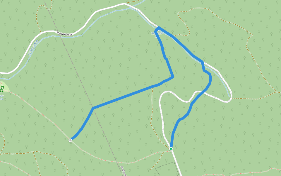 K● (Szarvas-kút) walking route map in Abaliget