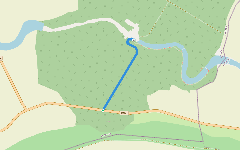Traseu turistic "Valea cu stupi" walking route map in Hotarele