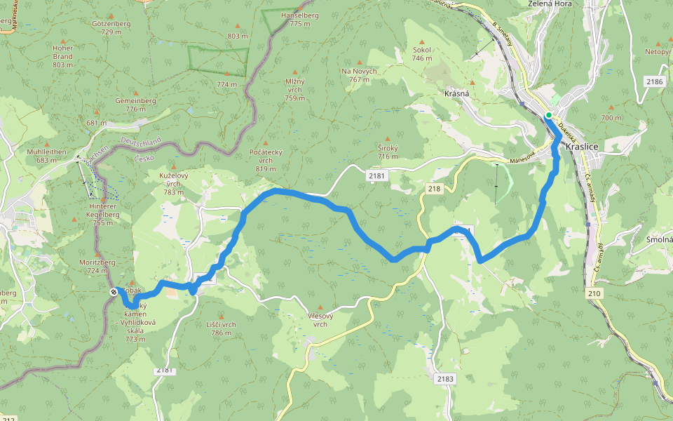 [Ž] Pod Počáteckým vrchem - Kraslice walking route map in Kraslice