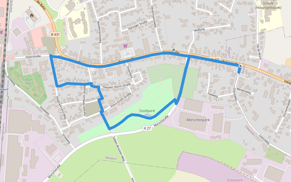 Wanderwege in und um Meldorf Tour 15 walking route map in Meldorf