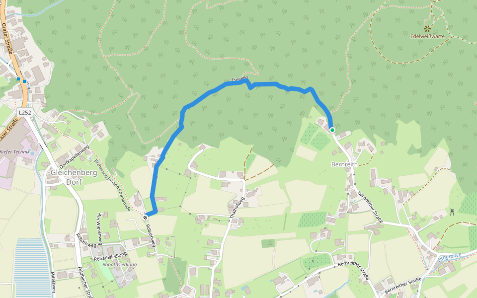 Eselweg walking route map in Bad Gleichenberg