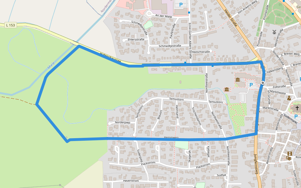 Wanderwege in und um Meldorf Tour 11 walking route map in Meldorf