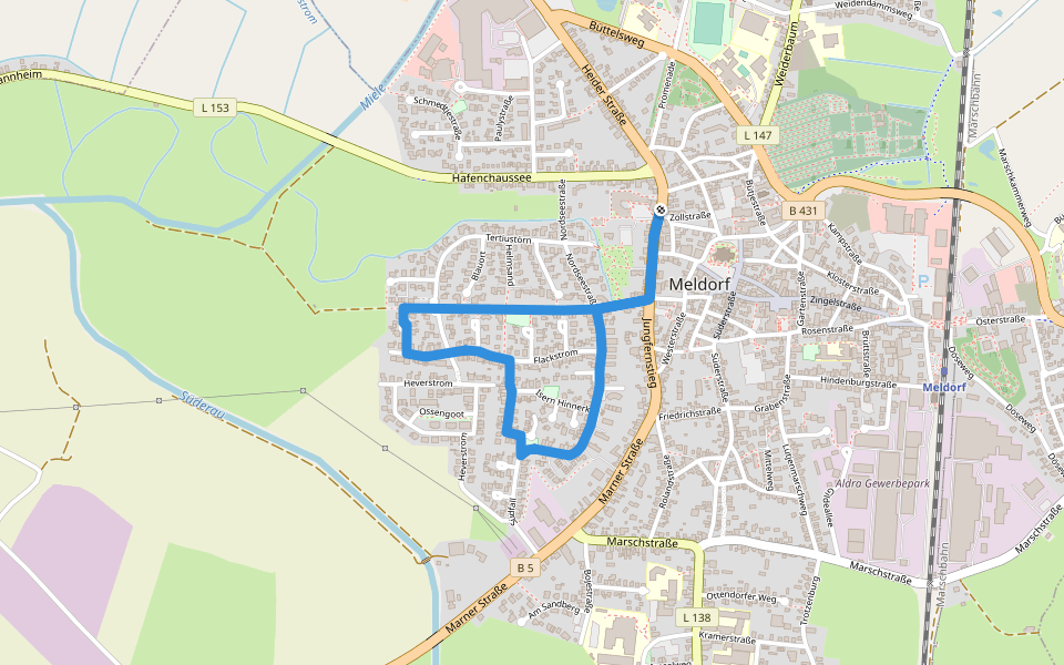 Wanderwege in und um Meldorf Tour 10 walking route map in Meldorf