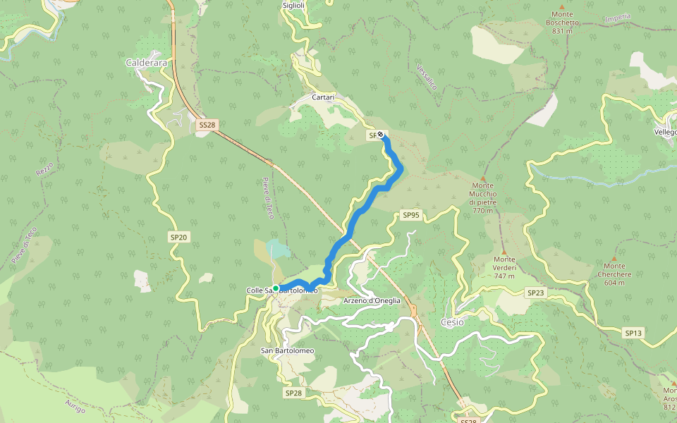 AM3 - Alpi Mare 3 walking route map in Colle San Bartolomeo