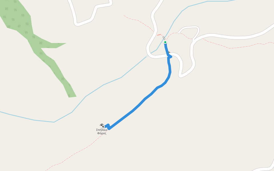 Andros Routes 18a walking route map in Aladino