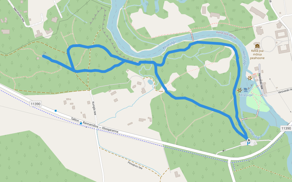 Keila-Joa pargi loodusrada walking route map in Meremõisa