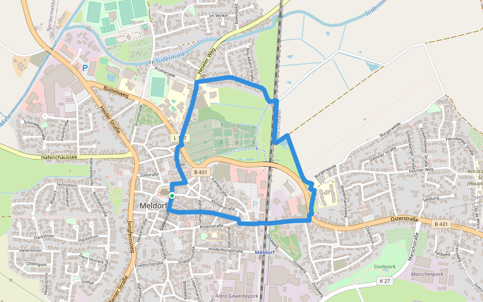 Wanderwege in und um Meldorf Tour 4 walking route map in Meldorf