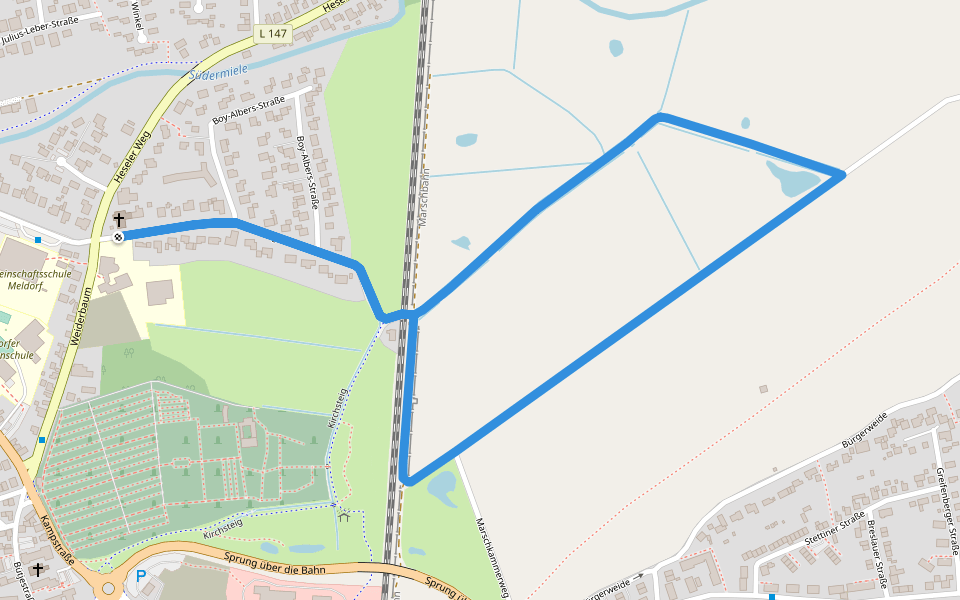 Wanderwege in und um Meldorf Tour 2 walking route map in Meldorf