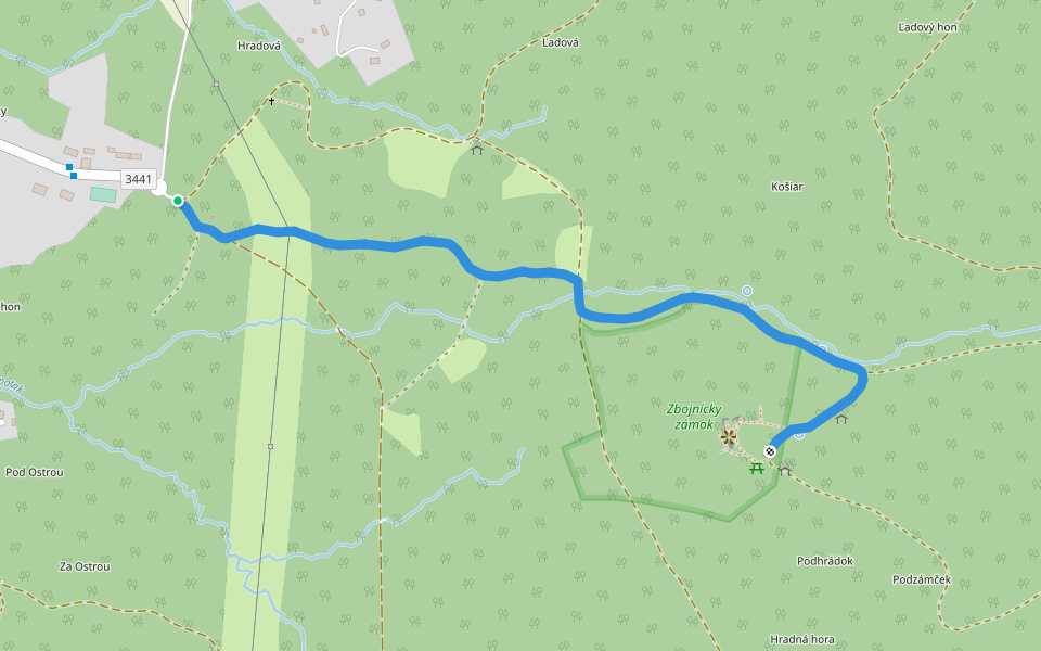 Náučný chodník Zbojnícky hrad walking route map in Ruská Nová Ves