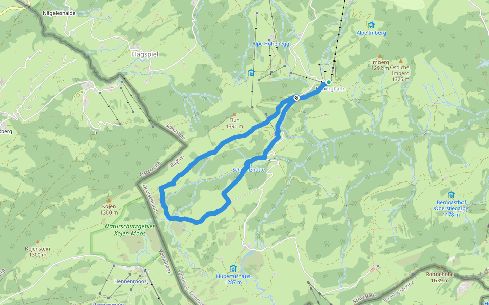 Alperlebnispfad am Imberg walking route map in Oberstaufen