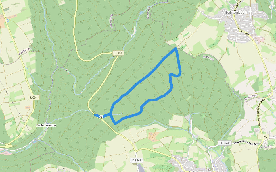 Rundwanderweg Kohlplatte 5: Forstwald-Weg walking route map in Mosbach