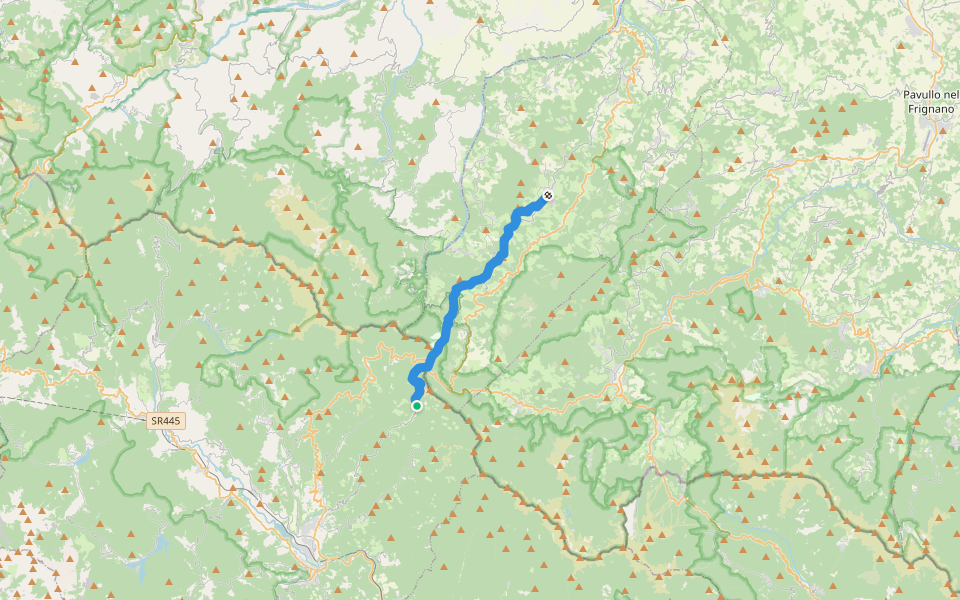 Il Cammino di santa Giulia - T011V San Pellegrino in Alpe-Frassinoro walking route map in San Pellegrino