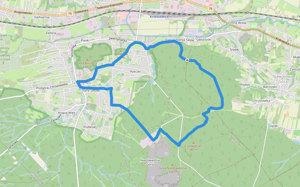 Szlak dawnego górnictwa walking route map in Nawojowa Góra