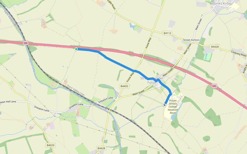 ACW Circular Walk 12O walking route map in Stretton under Fosse