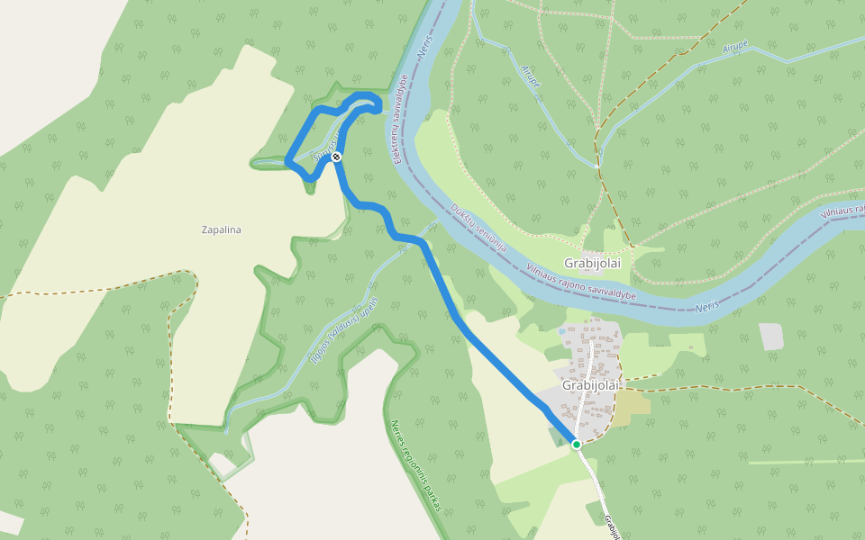 Grabijolų pažintinis takas walking route map in Grabijolai