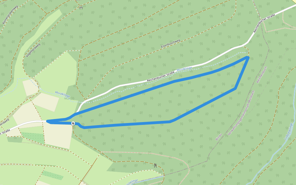 Rundwanderweg Binauer Forst 1: Fronschlag-Weg walking route map in Binau